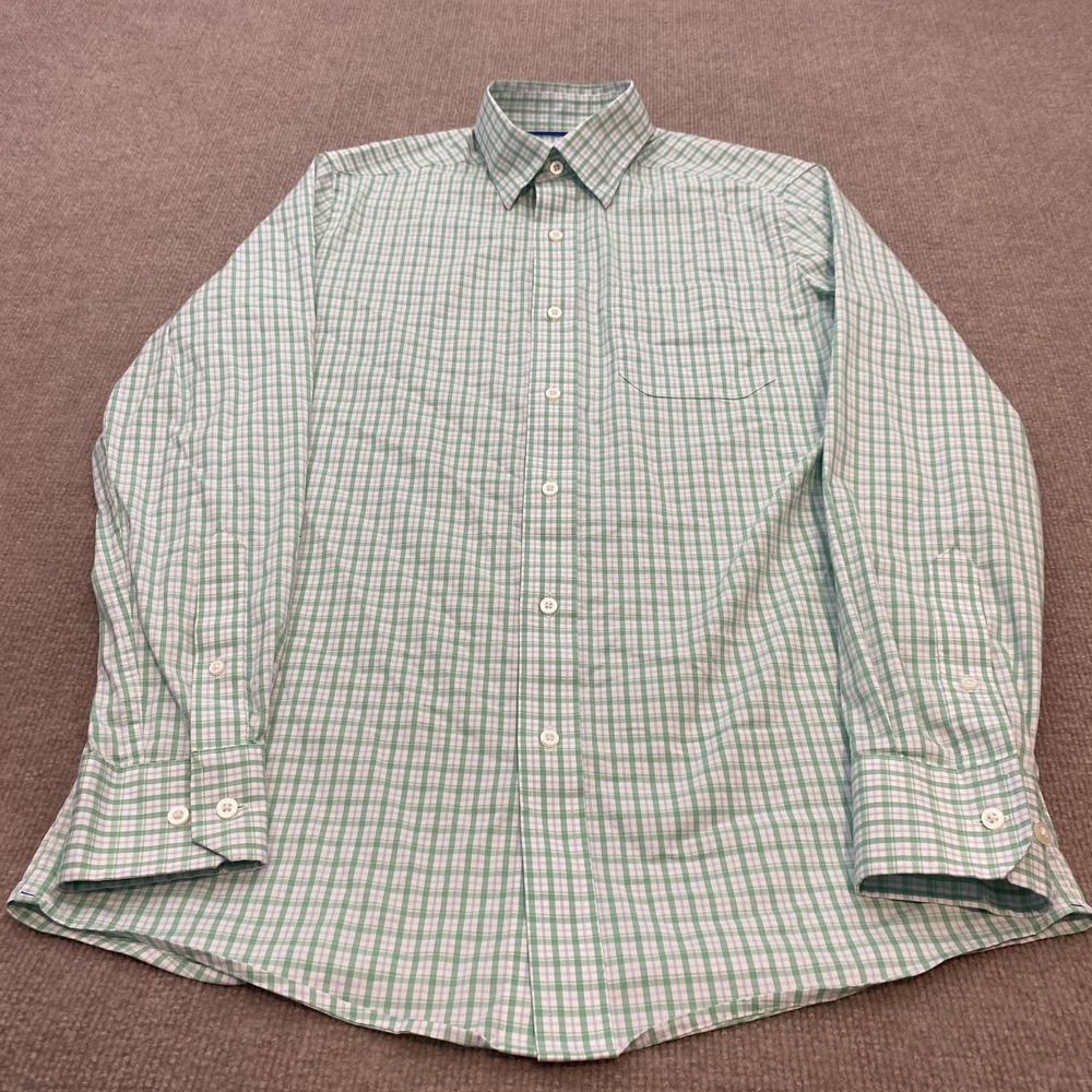 Southern Tide Shirt Mens Small Green Plaid Long Sleeve Stretch Performance